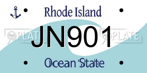 JN901 Rhode Island License Plate