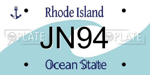 JN94 Rhode Island License Plate