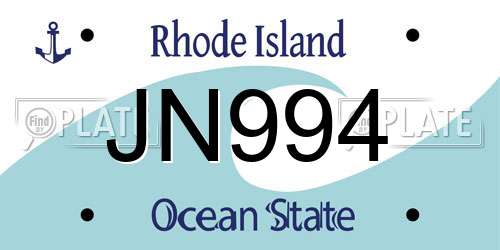 JN994 Rhode Island License Plate