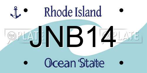 JNB14 Rhode Island License Plate