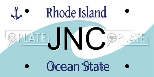 JNC Rhode Island License Plate