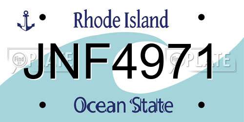 JNF4971 Rhode Island License Plate