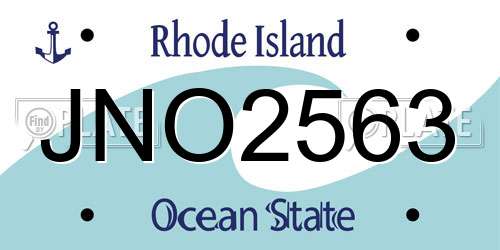 JNO2563 Rhode Island License Plate