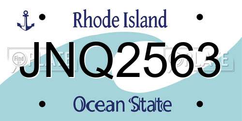 JNQ2563 Rhode Island License Plate