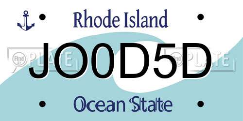 JO0D5D Rhode Island License Plate