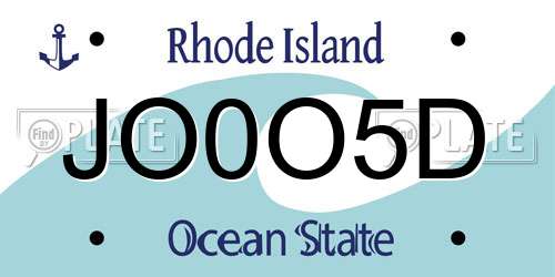 JO0O5D Rhode Island License Plate