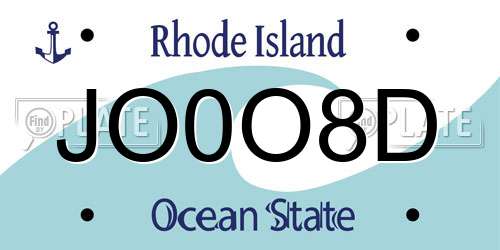 JO0O8D Rhode Island License Plate