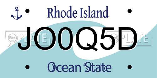 JO0Q5D Rhode Island License Plate