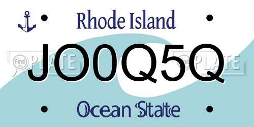 JO0Q5Q Rhode Island License Plate