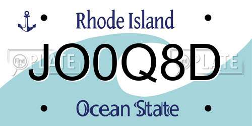 JO0Q8D Rhode Island License Plate