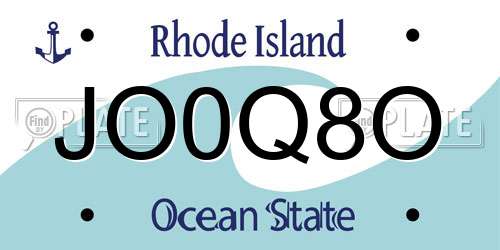 JO0Q8O Rhode Island License Plate