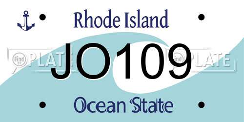 JO109 Rhode Island License Plate