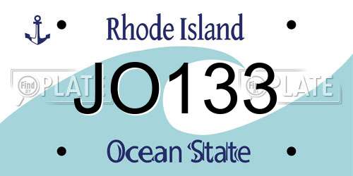 JO133 Rhode Island License Plate