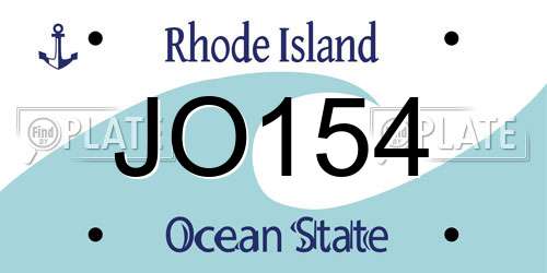 JO154 Rhode Island License Plate