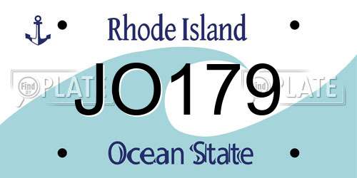 JO179 Rhode Island License Plate