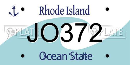 JO372 Rhode Island License Plate