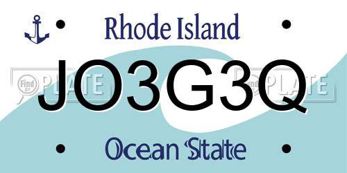 JO3G3Q Rhode Island License Plate
