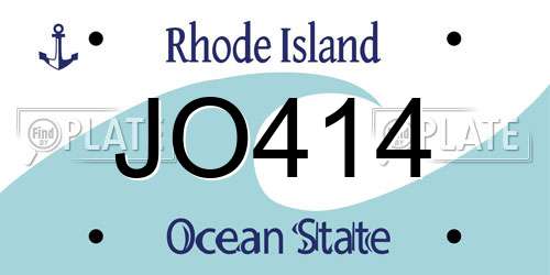 JO414 Rhode Island License Plate