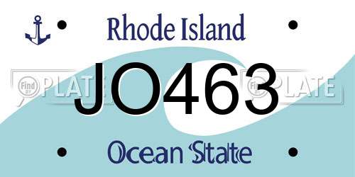 JO463 Rhode Island License Plate