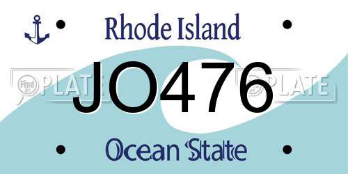 JO476 Rhode Island License Plate