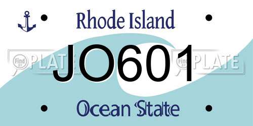 JO601 Rhode Island License Plate