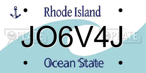JO6V4J Rhode Island License Plate