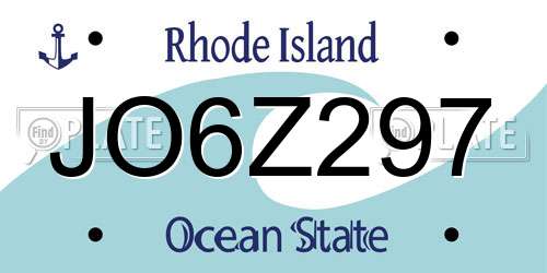 JO6Z297 Rhode Island License Plate