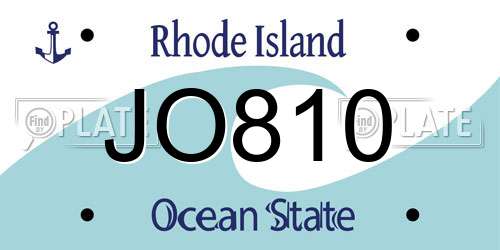 JO810 Rhode Island License Plate