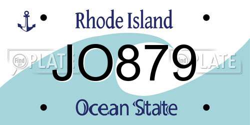 JO879 Rhode Island License Plate