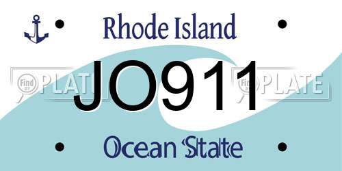 JO911 Rhode Island License Plate