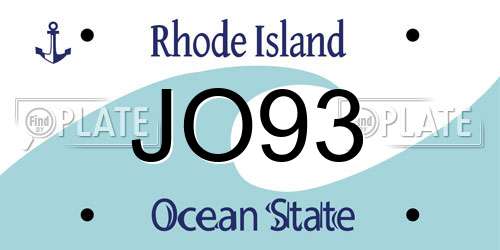 JO93 Rhode Island License Plate