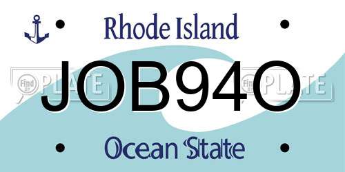 JOB94O Rhode Island License Plate