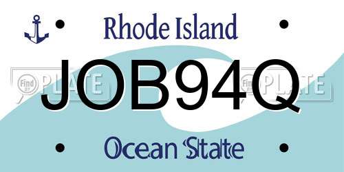 JOB94Q Rhode Island License Plate