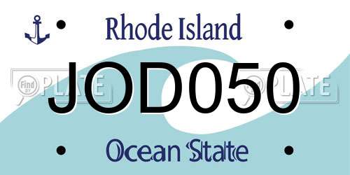 JOD050 Rhode Island License Plate