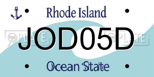 JOD05D Rhode Island License Plate