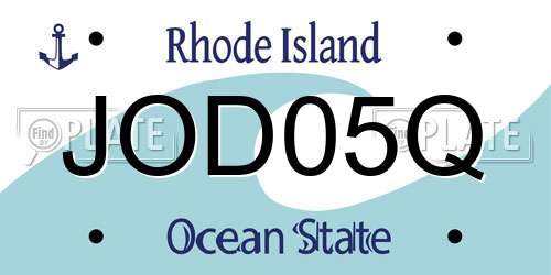 JOD05Q Rhode Island License Plate