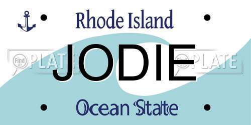 JODIE Rhode Island License Plate