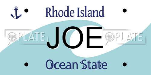 JOE Rhode Island License Plate
