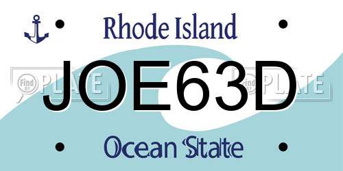 JOE63D Rhode Island License Plate