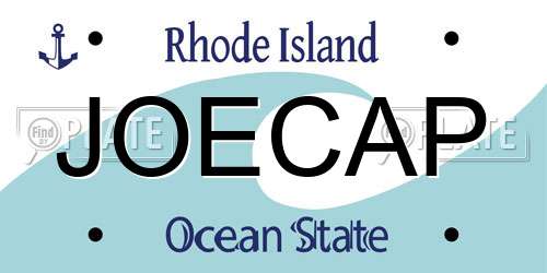 JOECAP Rhode Island License Plate
