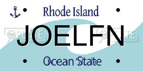 JOELFN Rhode Island License Plate