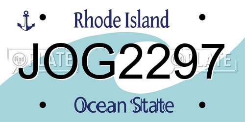JOG2297 Rhode Island License Plate