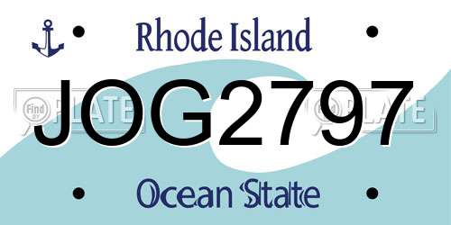 JOG2797 Rhode Island License Plate