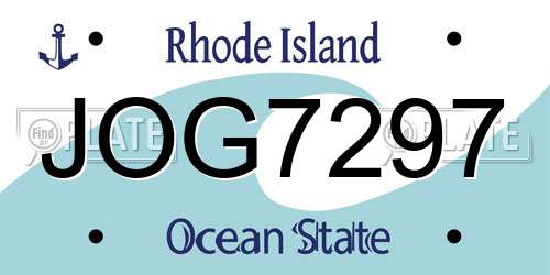 JOG7297 Rhode Island License Plate