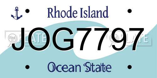JOG7797 Rhode Island License Plate