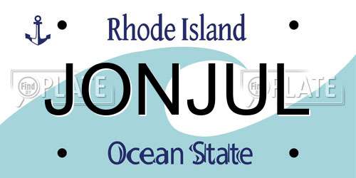 JONJUL Rhode Island License Plate