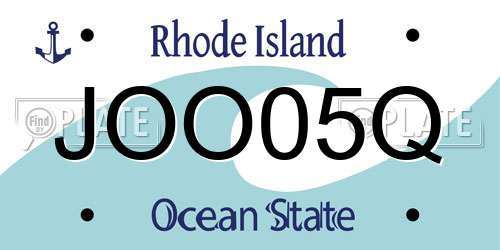 JOO05Q Rhode Island License Plate