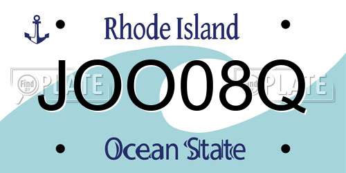 JOO08Q Rhode Island License Plate