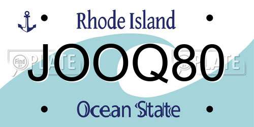 JOOQ80 Rhode Island License Plate