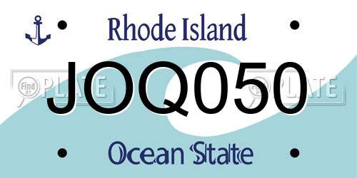 JOQ050 Rhode Island License Plate